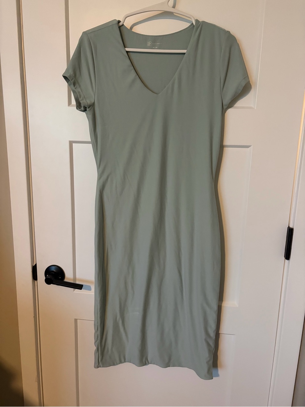 No Boundaries Sage Green V-Neck Short Sleeve Dress
